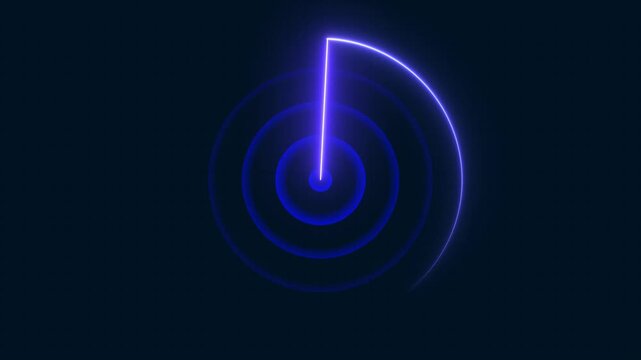 Neon Scanning radar screen on world map find out different information. Radar Circle HUD technological futuristic elements. Sci Fi circle elements.