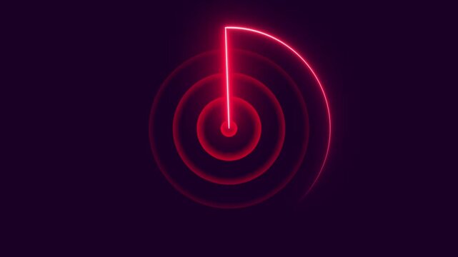 Neon Scanning radar screen on world map find out different information. Radar Circle HUD technological futuristic elements. Sci Fi circle elements.