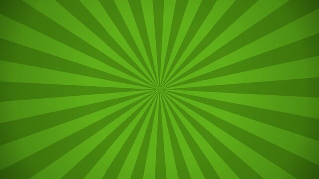 Abstract Green Sunburst Background With Radial Rays.