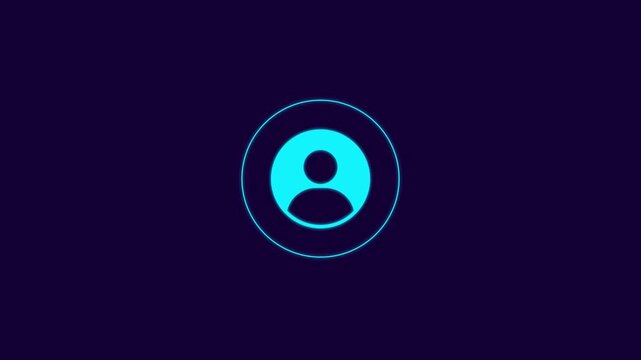 person sign icon , outline round avatar pictogram in vivid color. icon of user in flat style, person icon, user icon illustration.