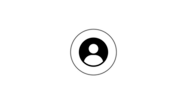 person sign icon , outline round avatar pictogram in vivid color. icon of user in flat style, person icon, user icon illustration.