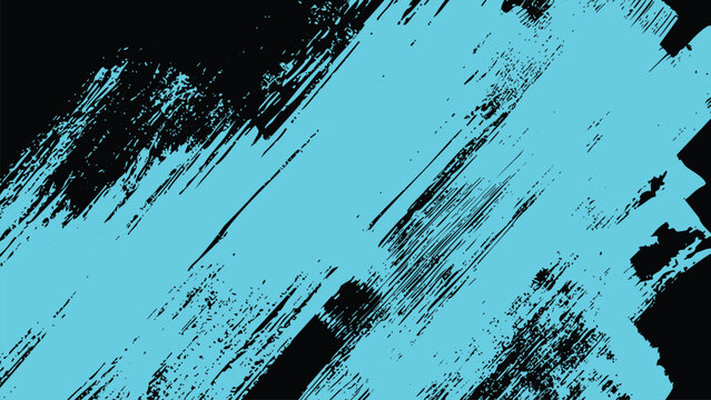 An irregular diagonal brushstroke of blue paint on a black background.