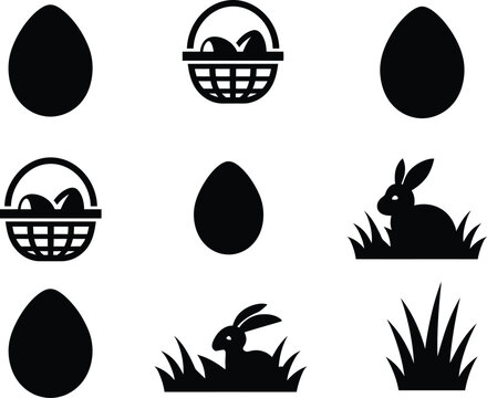 Egg vector icon set collection with easter theme