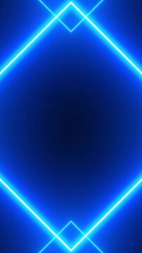 Loopable Abstract shape motion graphics background Animation. Blue pentagon shape neon light tunnel