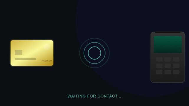 Contactless payment process with a golden credit card and a terminal machine