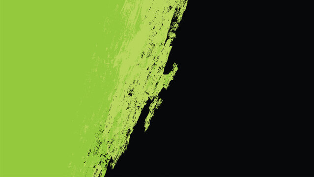 Fluorescent green background with diagonal black brushstrokes.
