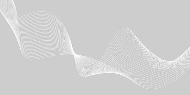 White abstract background with wavy lines. Digital future technology concept. vector illustration, eps 10.