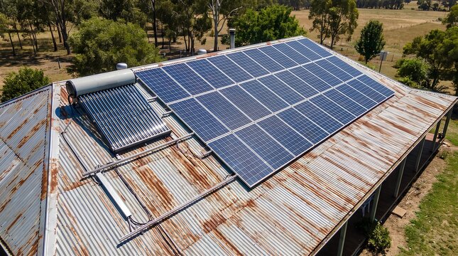 solar panels on a roof