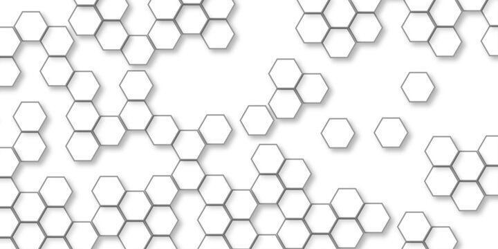 Abstract technology white and grey geometric hexagon shape on transparent background vector. abstract geometric red texture background red hexagon 3D background texture. 3d rendering illustration. 