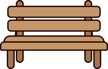Fototapeta premium wooden park bench seat clipart vector shape