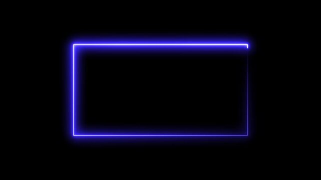 abstract glowing neon rectangle border frame in the shape rectangle glowing and futuristic energy line animation.