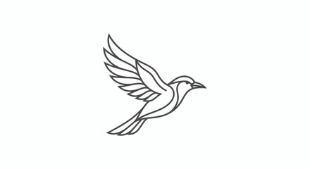 Fototapeta premium Minimalist Flying Bird Line Art Vector