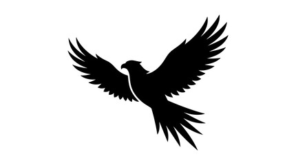 Fototapeta premium Flying Hawk Silhouette Vector Illustration