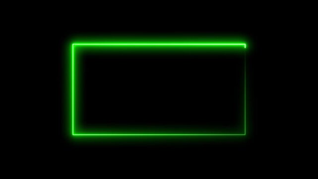 abstract glowing neon rectangle frame animation 4k