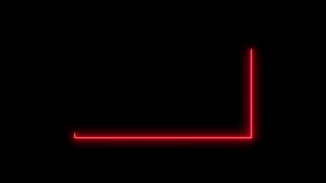 Neon abstract rectangle shape line animation.