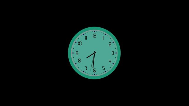 Clock Counting Down 24 Hour Day Fast Speed. Clock with moving arrows.Abstract new analog clock icon animation.

