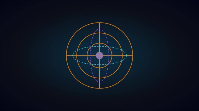 Animated target reticle with pulsing center point for hud and ui animation 4k crosshair