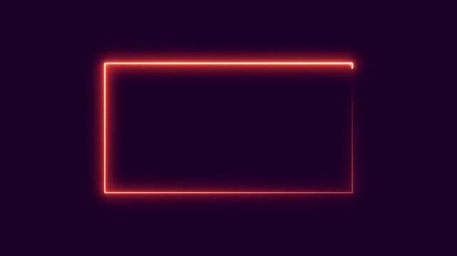 Neon abstract rectangle shape line animation.