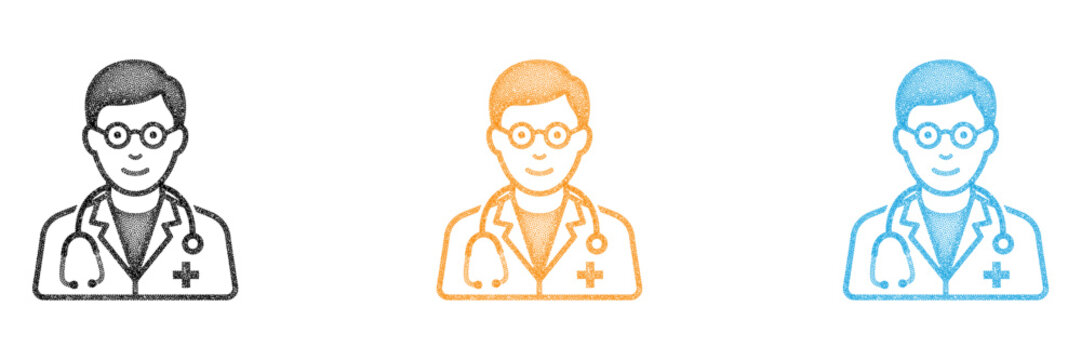 Three cheerful medical professionals standing together