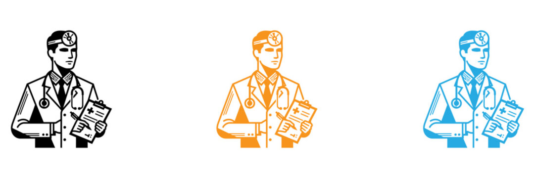 Three flat design icons of people meditating in different poses
