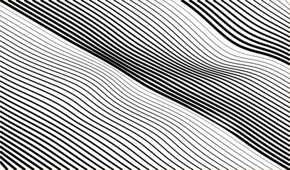 Naklejka premium Modern monochrome diagonal stripes texture background template for optical art poster banner and presentation layout