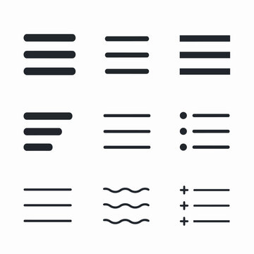 Black filled interface marks showing menu bars list bullets dividers and wavy separators