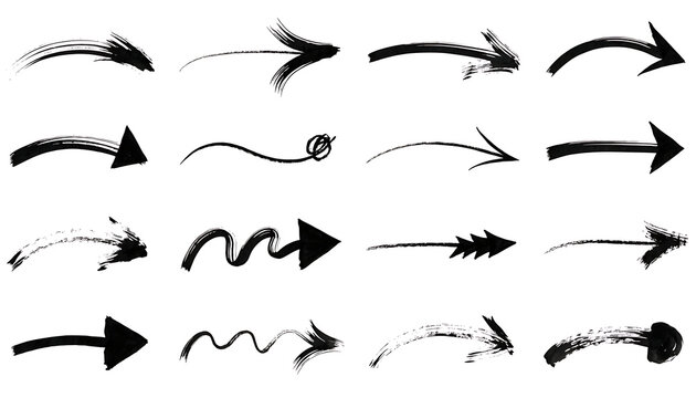 Set of Arrow  silhouette icons for social media and branding use