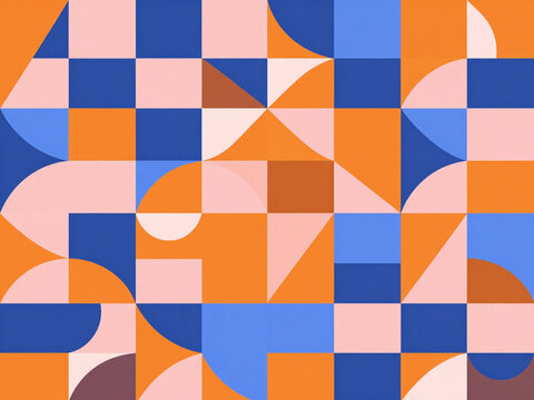 A seamless geometric pattern consisting of interlocking semi-circles and circular segments arranged on a grid