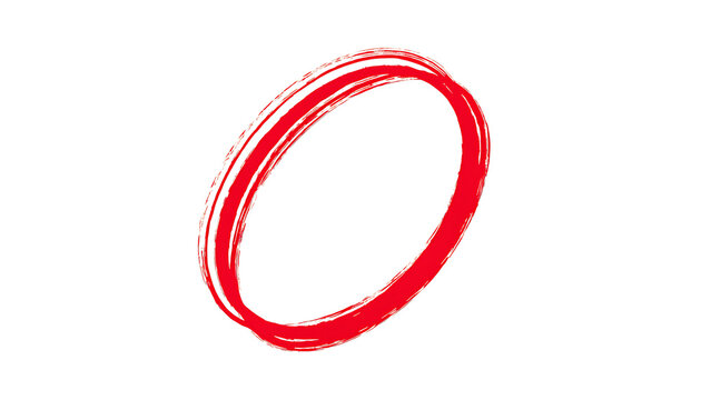Red curved paper ribbon isolated on white for design use