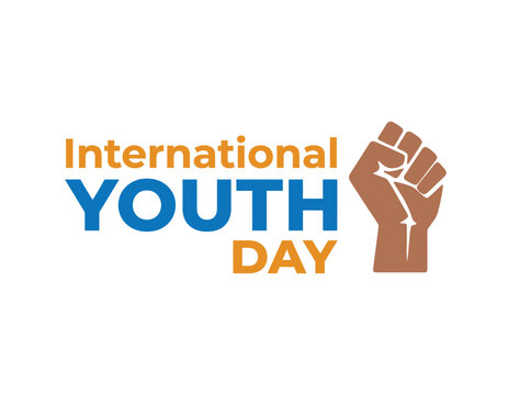 International youth day vector illustration with raised fist symbol