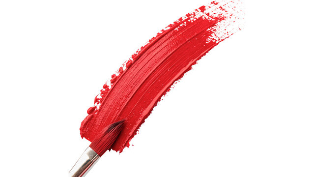 Red soft feather duster household cleaning brush tool domestic domestic chores isolated on transparent background