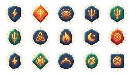 Mystical fantasy game skill and magic icons. © gudangPIXEL