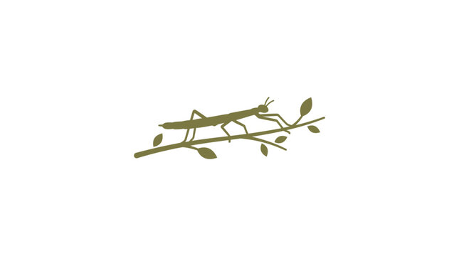 Stick Insect Minimalist Vector Illustration