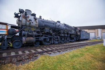 Rusty Vintage Steam Locomotive Train Number 4250 Outdoor Museum Exhibit © Daniel