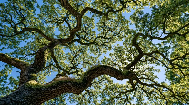 large green tree against a blue sky background