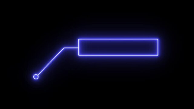 A stylized glowing neon callout box animation on a black background, designed for futuristic technology presentations, video infographics, HUD interfaces, and motion graphics.