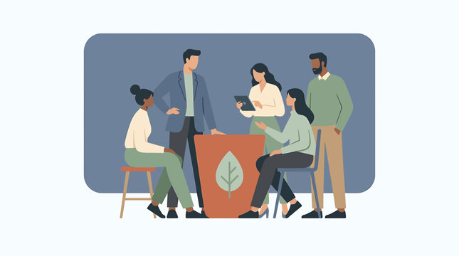 Corporate Meeting with Diverse Professionals Collaborating on Projects