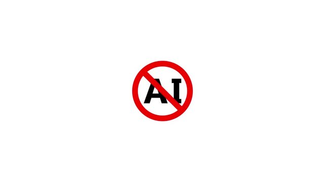 Anti-AI symbol with a bold design, perfect for content about protests against AI automation.