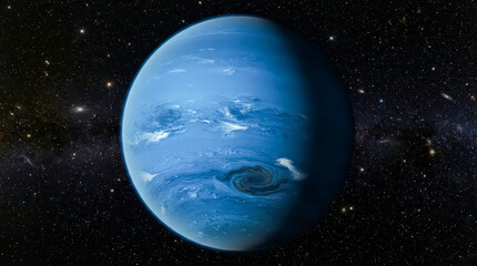 Obraz premium Neptune planet, Neptune planet fact, space photograph, solar system photograph, Astro photography, planet photograph, satellite photograph, Neptune ice giant, coldest planet, solar orbit, Neptune blue