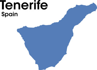 Tenerife Spain Filled Vector Map Filled vector map of Tenerife, Canary Islands, Spain, isolated on a light background. Detailed geographic illustration ideal for cartography, geography, education, GIS © Renata