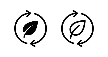 Obraz premium Eco leaf recycling cycle icon