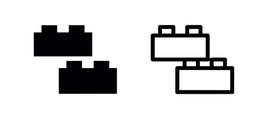 Fototapeta premium Toy Building Bricks Icon Set