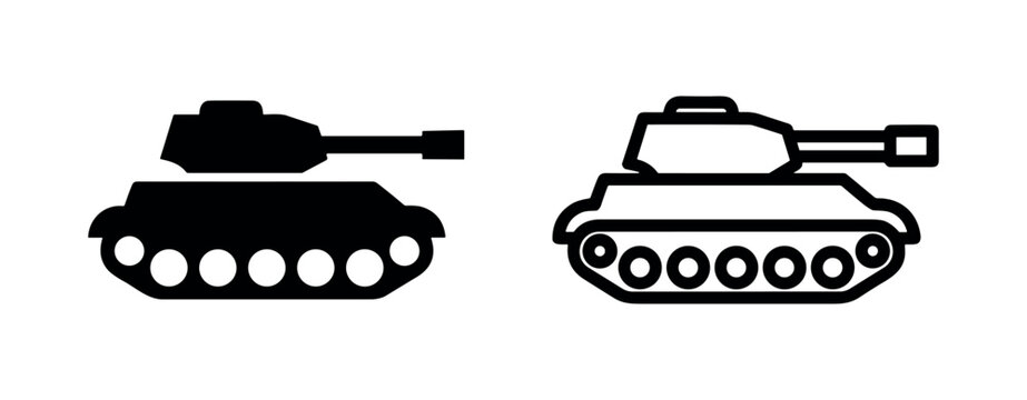 Military Tank Silhouette Icons