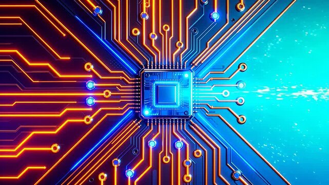 Circuit board with glowing connections