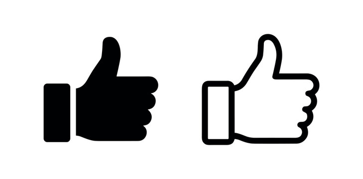 Thumbs Up Like Approval and Success Icons