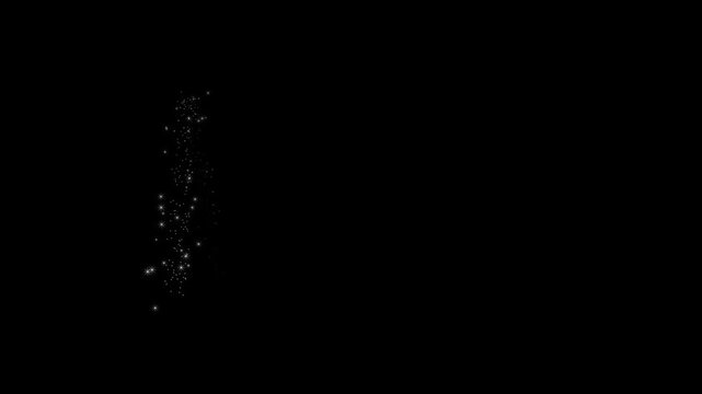 Brilliant magic sparkle star particle animation featuring glowing glitter trail, fairy dust stream, shimmering cartoon doodle stars, elegant light transition, seamless transparent overlay in crisp 4K