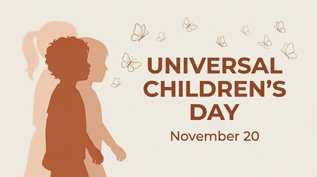 Universal Childrens Day poster design. Minimalist graphic for November 20 celebration.