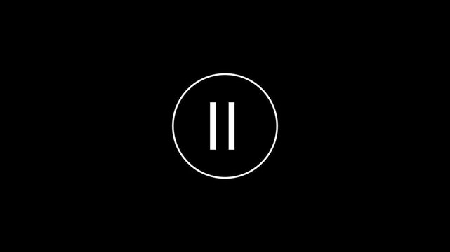 Play and pause button click animation with mouse cursor screen. cursor arrow click media player video