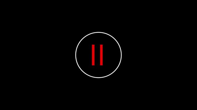 Play and pause button click animation with mouse cursor screen. cursor arrow click media player video