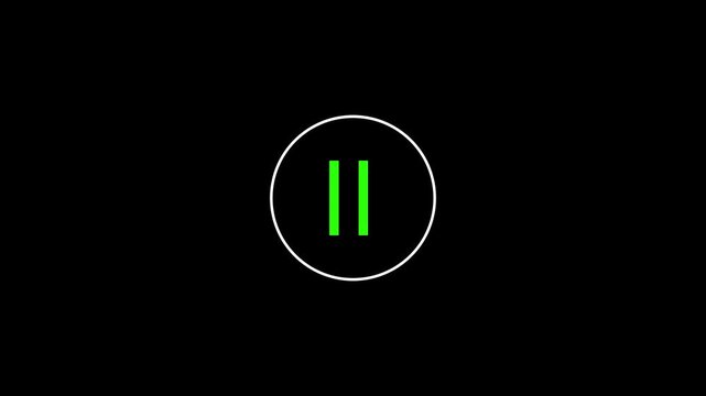 Play and pause button click animation with mouse cursor screen. cursor arrow click media player video